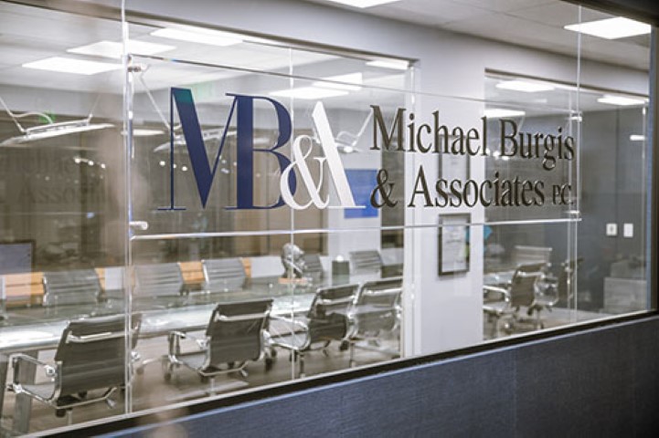 Conference room at Burgis Law Sherman Oaks office for legal consultations