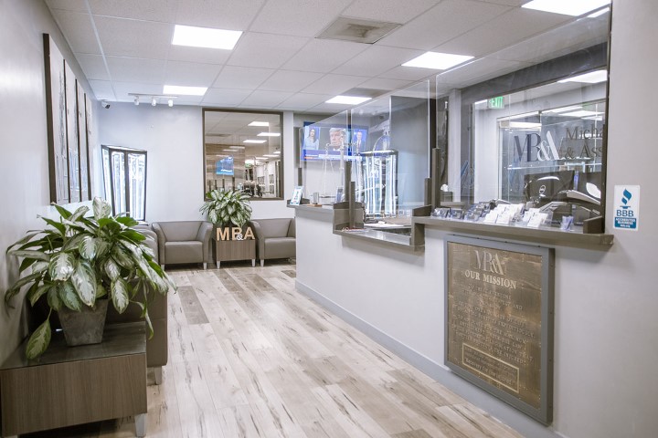 Lobby of Burgis Law office in Sherman Oaks, focused on labor law